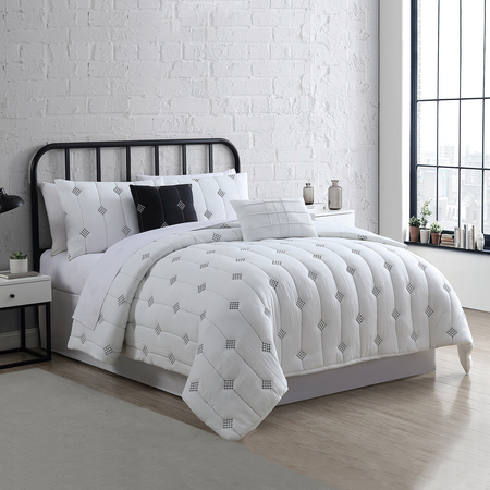 Modern Threads Modern Threads 5-Piece embroidered garment-washed comforter set Eldon Ivory King 3MLTICSE-ELD-KG